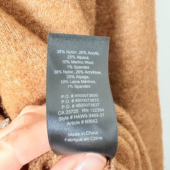 Aritzia the Group Babaton Wool Yak Nour Sweater Tan Brown Size Small - Picture 11 of 11